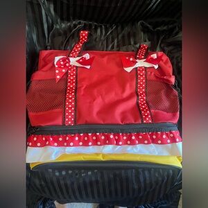 Disney Minnie Mouse Red Polka Dot Women's Bag with cooler compartment underneath